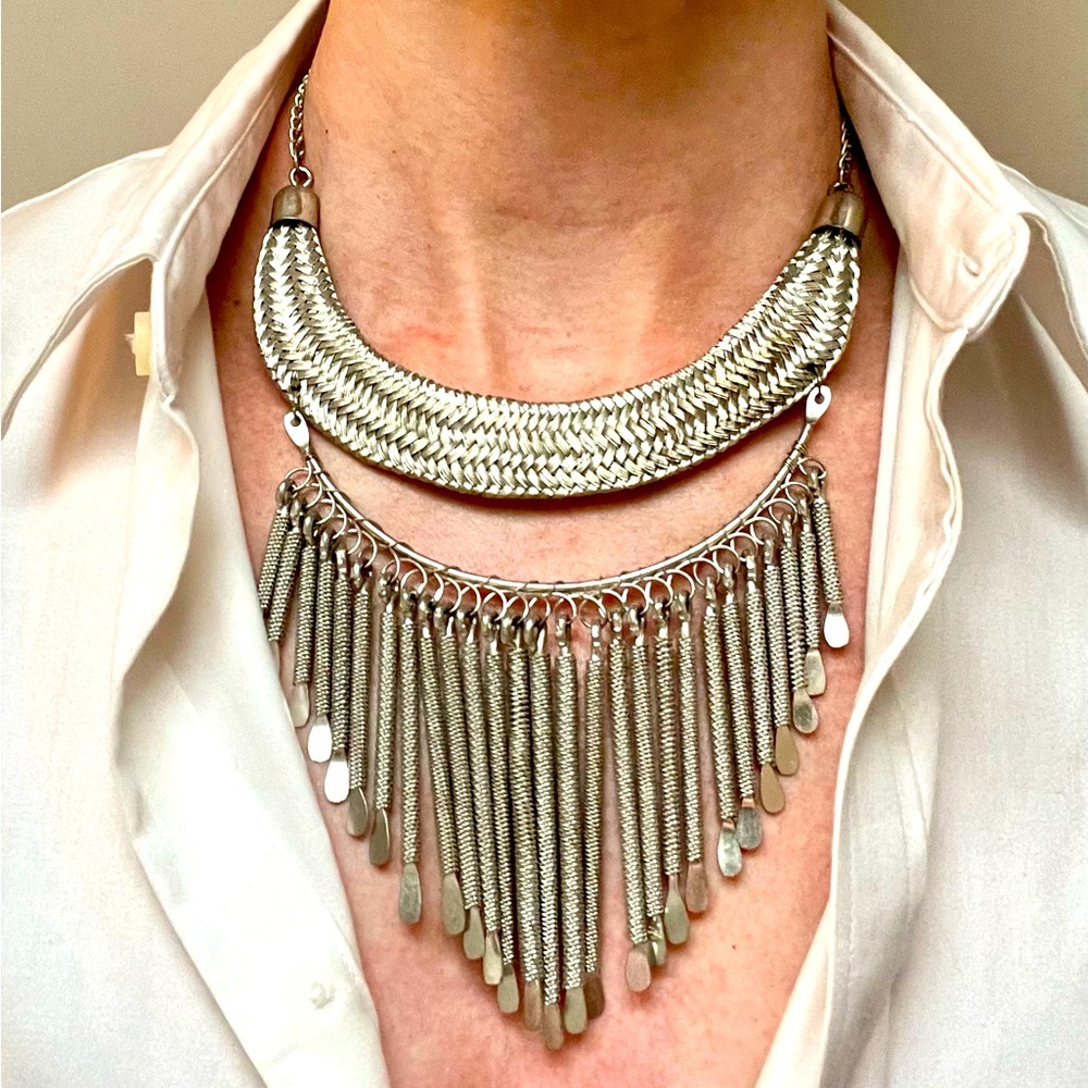 Handmade Fringed Bib Necklace